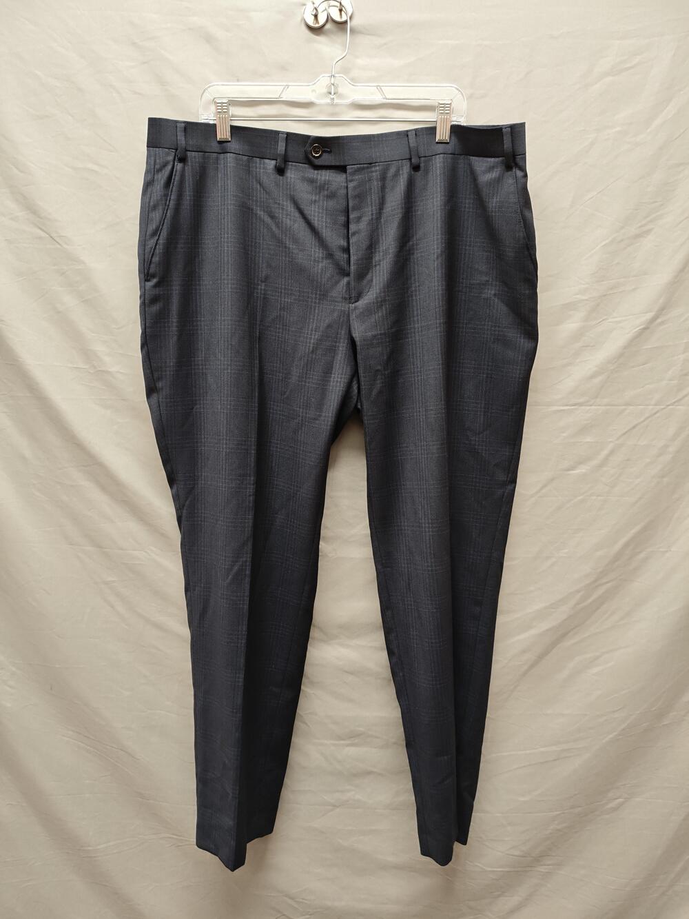 Lauren Ralph Lauren Dress Pants Mens 42x30 Gray Plaid Wool Stretch Flat Front